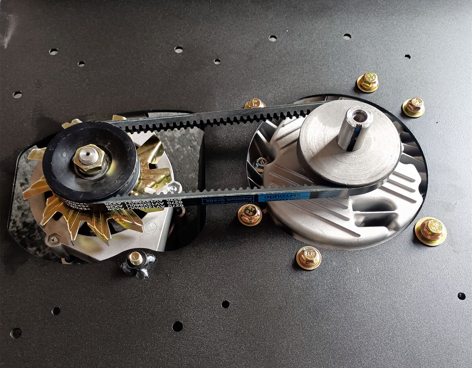 Engine Connects with Lawn Mower Blade