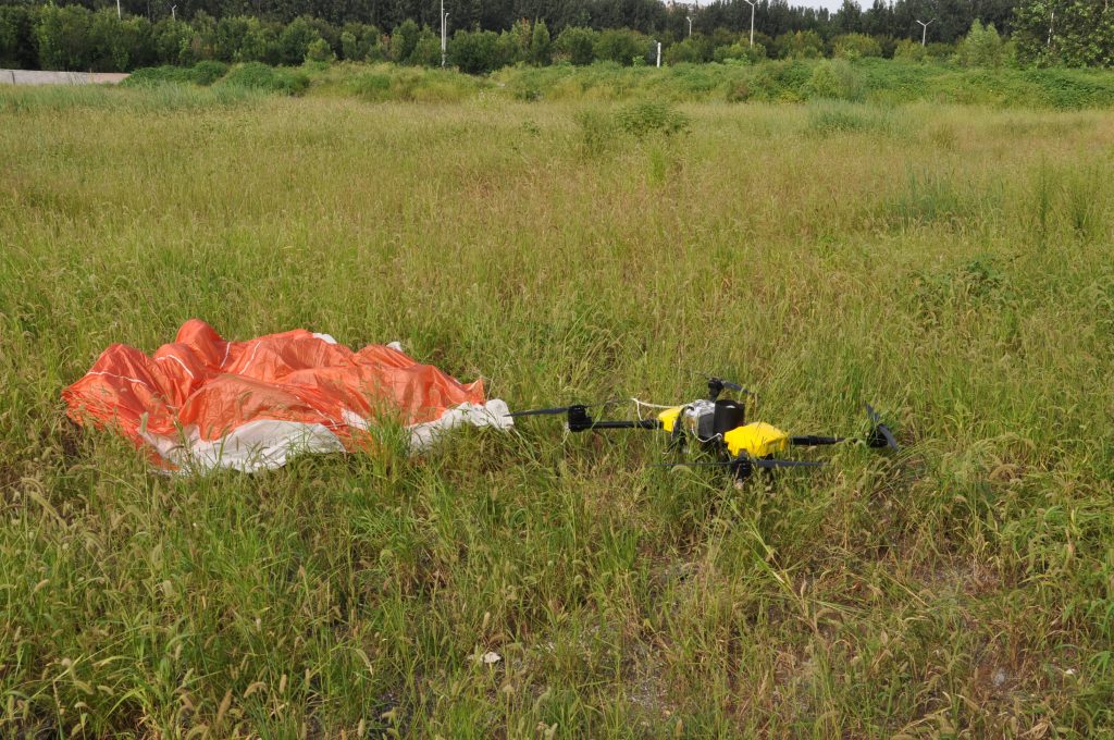 Safety Parachute Test for High-Altitude Cleaning Drone
