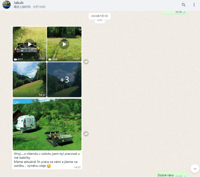 Satisfied Feedback from Users in the Czech Republic on the Joyance Remote Control Lawn Mower JT800
